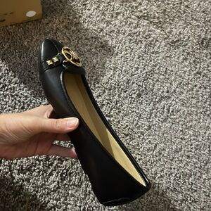 Michael Kors Black Flats with Gold Accent